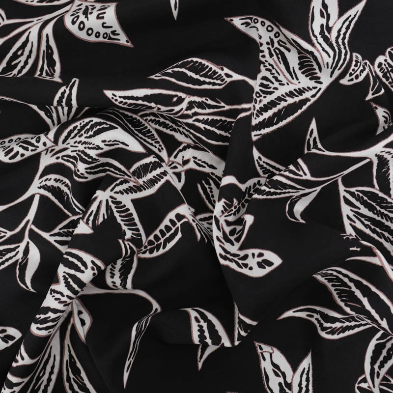 Viscose Flores Noir - Maison Klem